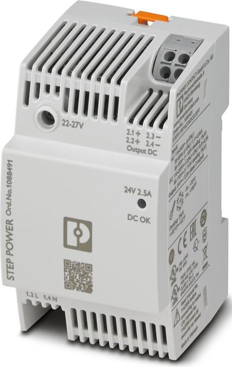 Productafbeelding Phoenix Contact PHOENIX STEP3-PS/1AC/24DC/2. STEP3-PS/1AC/24DC/2.5/PT Stroomvoorziening