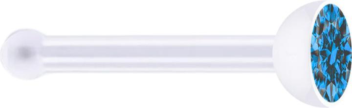 Immagine prodotto Star Piercing Borchia da naso dritta trasparente con cristallo azzurro (Materiale sintetico, senza ottone)