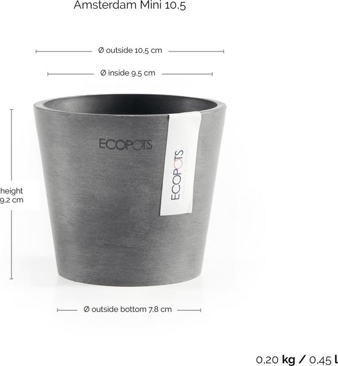 Actual product image Ecopots Amsterdam Mini (10.50 cm)