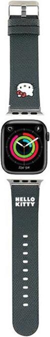 Productafbeelding Hello Kitty Pasek HKAWMPGKHK Apple Watch 38/40/41mm czarny/zwart bandje Kitty Head (41 mm, ecologisch leer, Plastic, Roestvrij staal)