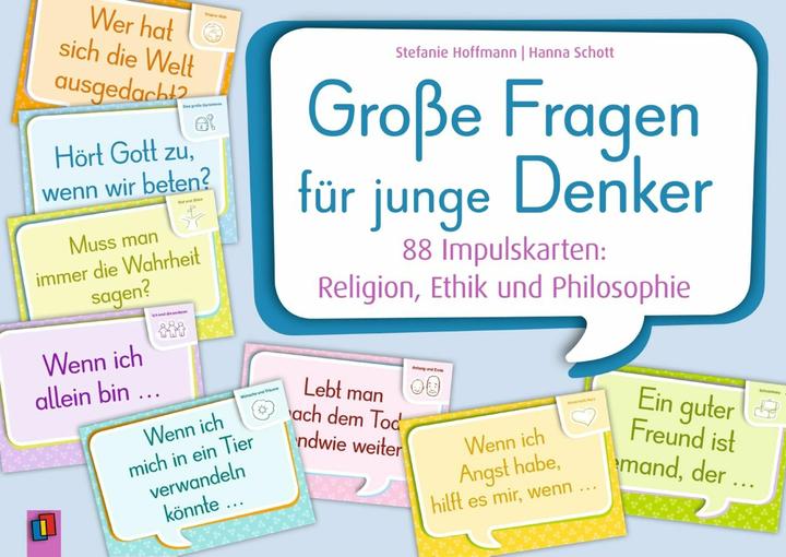 Produktbild Grosse Fragen für junge Denker. 1. bis 6. Schuljahr. Bildkarten (Deutsch, Hanna Schott, Stefanie Hoffmann, 2018)