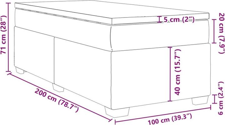 Produktbild vidaXL Boxspringbett (100 x 200 cm)