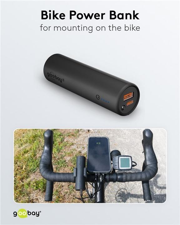 Produktbild Goobay Bike-Powerbank ideal zur Montage am Rahmen (5000 mAh, 18.50 Wh)