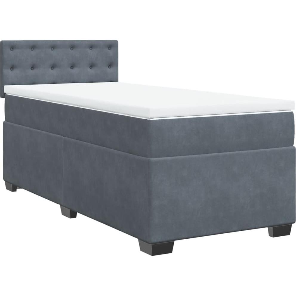 Thumbnail - VidaXL, Bett, Bo x springbett mit Matratze 90 x 200 cm Samt (90 x 200 cm)