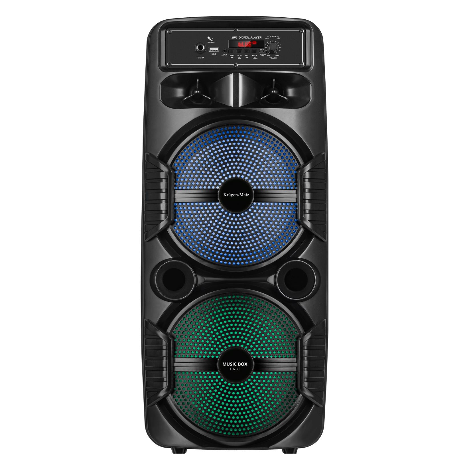 Krüger&Matz Muziekdoos Maxi Zwarte Luidspreker (Werkt Op Batterijen), Bluetooth Luidspreker, Zwart