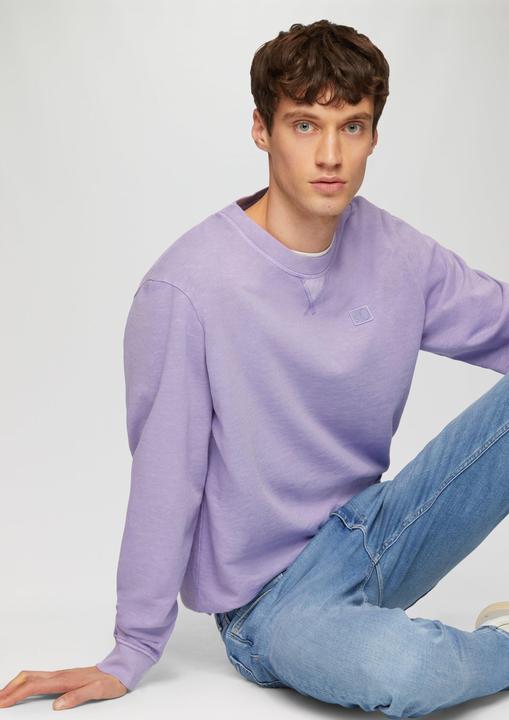 Produktbild s.Oliver Sweatshirt Sweatshirt mit Garment Dye und Logo-Detail (M)