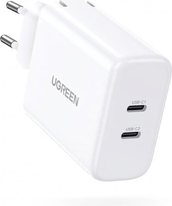 Image du produit Ugreen Chargeur mural USB-C+USB-C 40W PD UE (40 W, 2 ports)