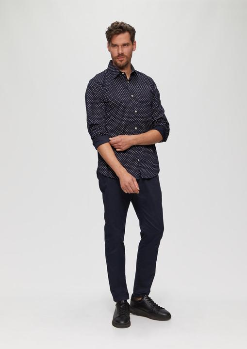 Actual product image S.Oliver Hemd Slim Fit: Gemustertes Hemd aus Baumwollmix (S)