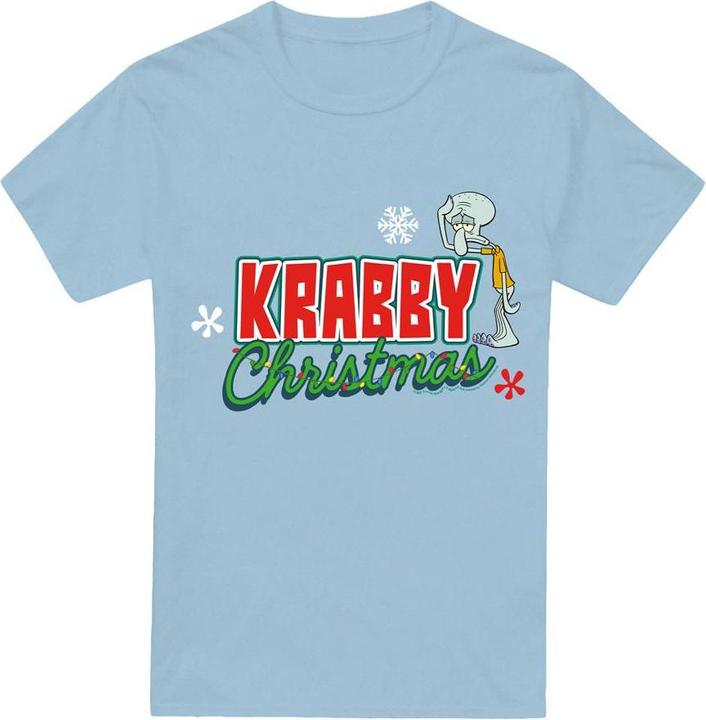 Actual product image Spongebob Squarepants Mens Krabby Christmas Squidward T-Shirt (3XL)
