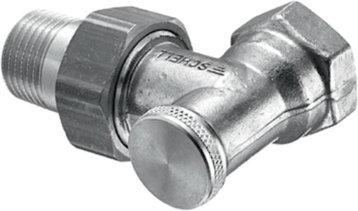Schell Heizkörperverschraubung absperrbar 10 bar, Eck mattnickel, 1/2Zo mattnickel, 1/2Zoll