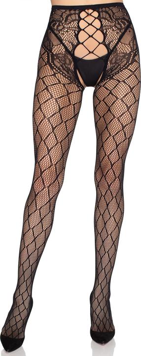 Actual product image Leg Avenue Net Tights with Crotchless Panty (One size)