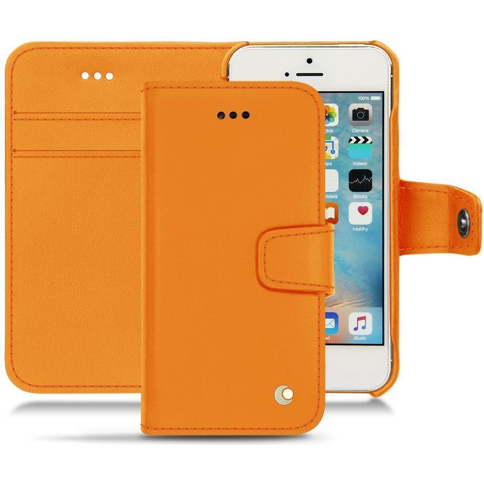 Noreve Lederschutzhülle Wallet (Apple iPhone SE), Smartphone Hülle, Orange