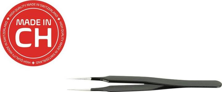 Actual product image RND ESD tweezers, epoxy resin-coated Antimagnetic / Acid-resistant / ESD stainless steel Straight / Fine