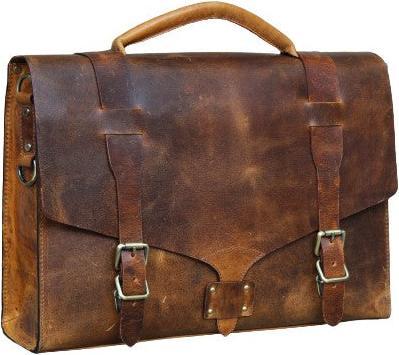Image du produit Only-Bags.Store Sacoche en cuir véritable fait à la main, sacoche pour ordinateur portable, messager, voyage (15")
