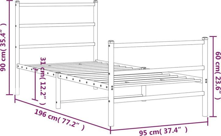 Image du produit vidaXL Bettgestell (90 x 190 cm)