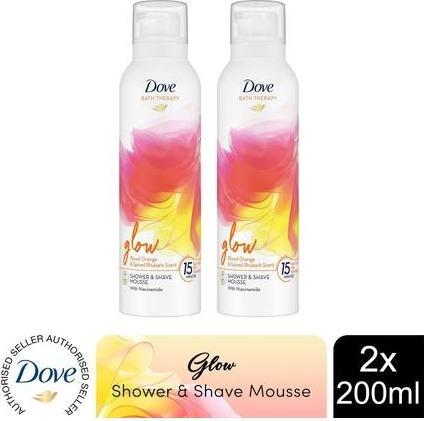 Actual product image Dove Bath Therapy Glow Shower & Shave Mousse with Orange & Rhubarb Scent 200ml (200 ml)