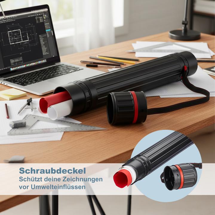 Produktbild Relaxdays GmbH Posterrolle ausziehbar rot/schwarz