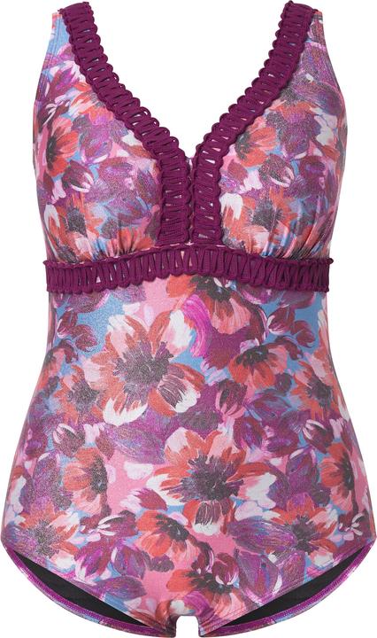 Produktbild Ulla Popken Badeanzug, Glitzer-Blüten, Softcups, recycelt (48)