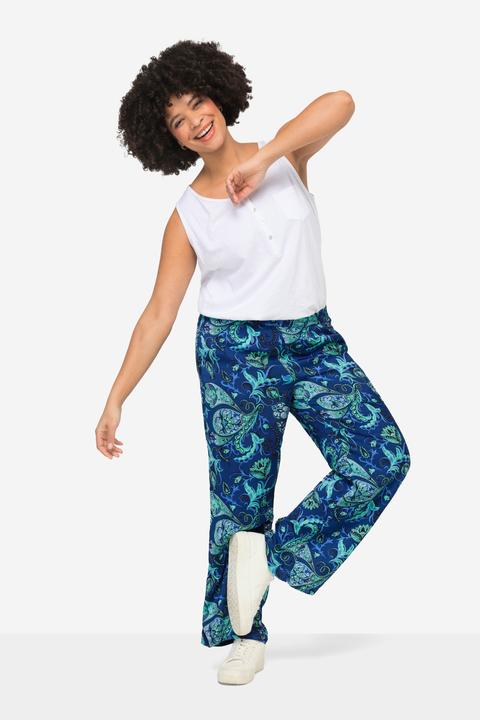 Image du produit Angel of Style Pantalon en satin à coupe confortable et imprimé all-over (46)