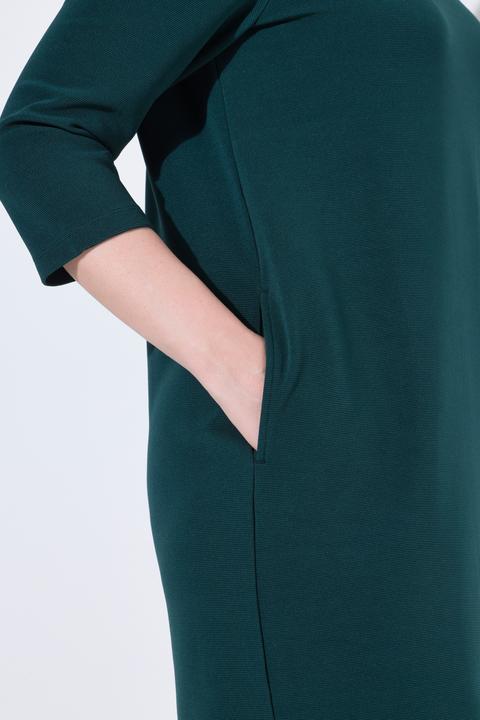 Image du produit Ulla Popken Robe en jersey avec poches, décolleté en V et manches 3/4 (62)