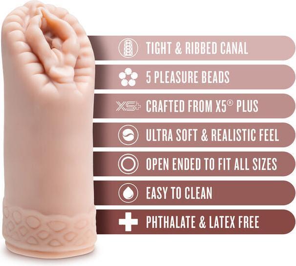 Actual product image Blush Enlust Alyssa - AI Male Masturbator | Tight Orbed Canal Stroker with 5 Pleasure Beads - Made w