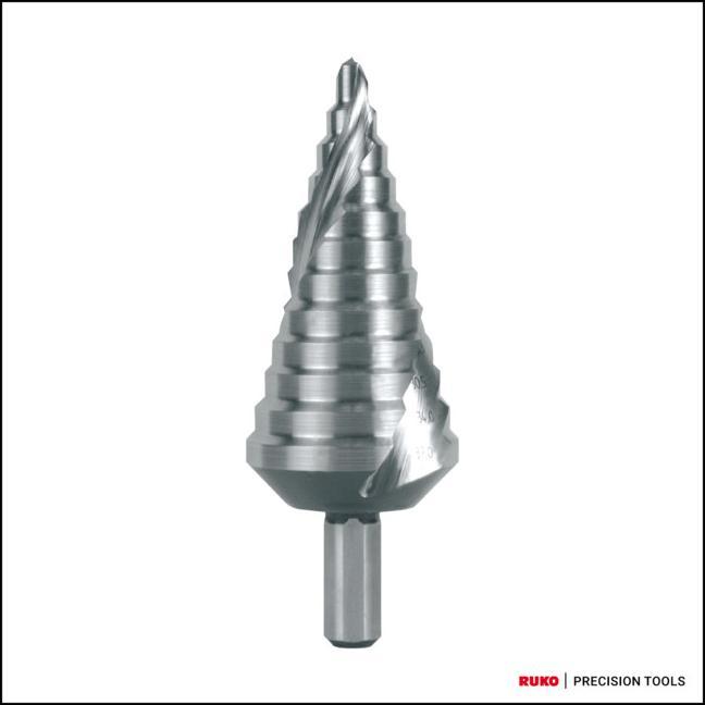 Actual product image Ruko Step drill HSS spiral fluted cross grinding (6 - 37)