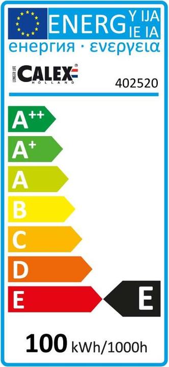 Energie-Label Scharnberger+Hasenbein Scharnberg Glühlampe B60x105mm E27 24V 100W matt 40718 (E27, 100 W, 1010 lm, 1 x, E)