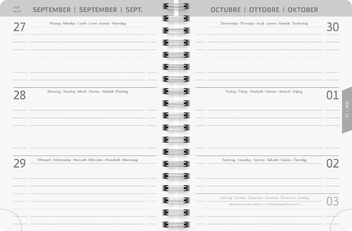 Produktbild Brunnen Schülerkalender Monochrome Juli 2024 - Dezember 2025 schwarz (A6, 1 Monat / 1 Seite)