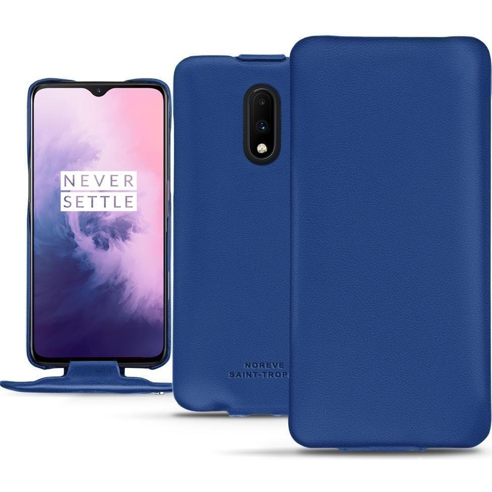 Noreve Lederschutzhülle vertikal (OnePlus 7), Smartphone Hülle, Blau