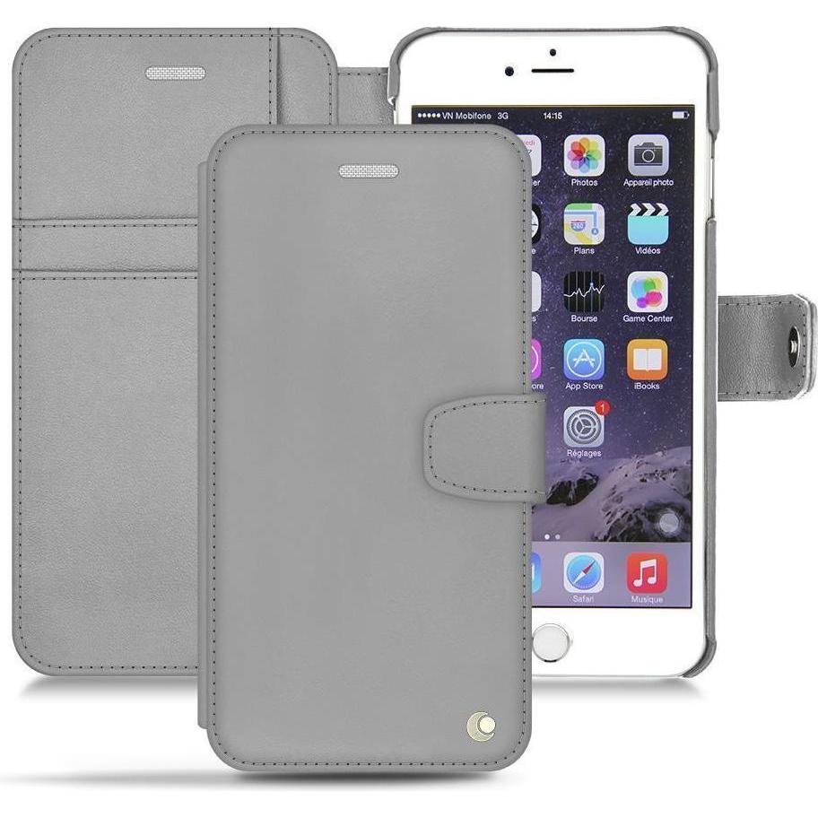 Noreve Lederschutzhülle Wallet (Apple iPhone 6s), Smartphone Hülle, Grau
