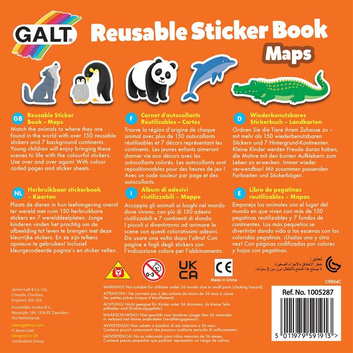 Actual product image Tinka Magic Galt - Reusable Sticker Book - Maps (55-1005287)