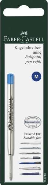 Actual product image Faber-Castell Castell 148788 - Ballpoint pen refill, refill M, blue (1 Piece, Blue, 0.40 mm)