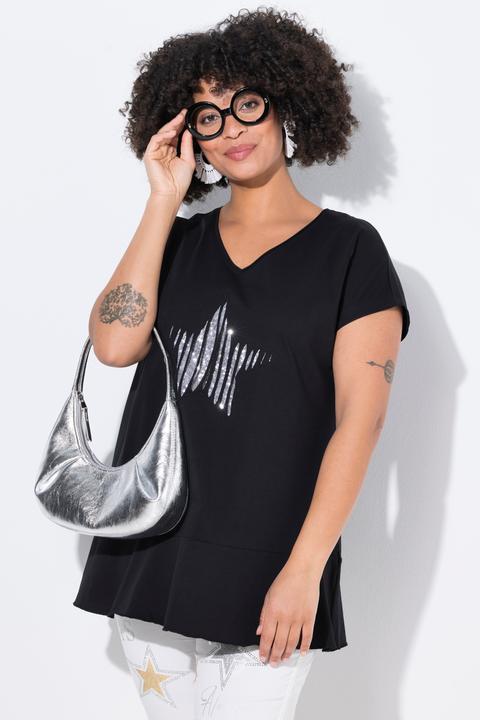 Immagine prodotto Angel of Style T-Shirt, oversized, Pailletten-Stern, Volant (50)