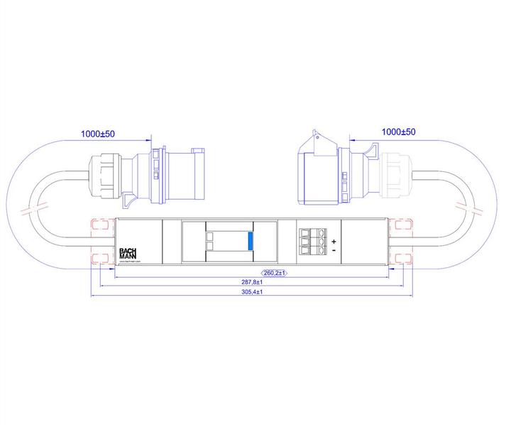 Immagine prodotto Bachmann IT PDU Basic Inline SPD 16A USS 1m H05VV-F 3G2.5mm CEE 16A
