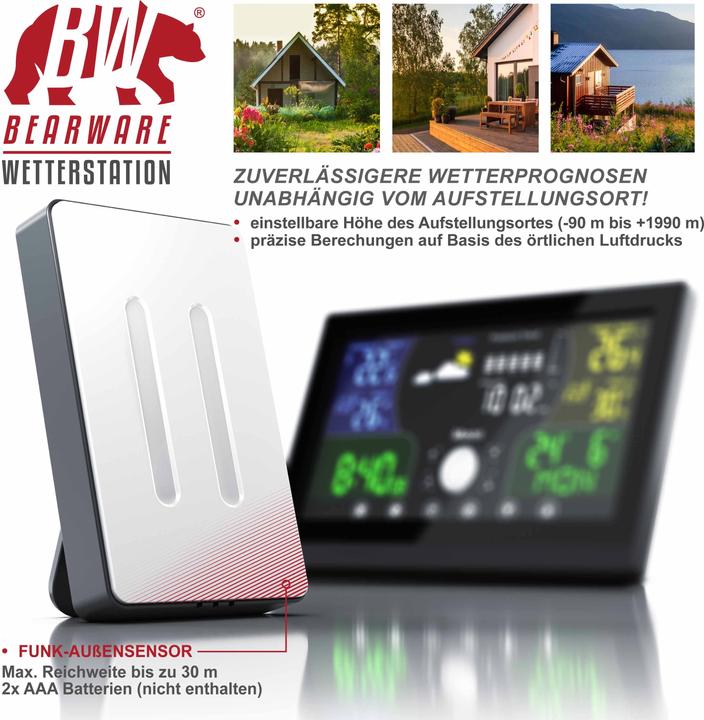 Actual product image Bearware Weather Station, Weather Station with LCD Colour Display / Air Pressure with Altitude Correction