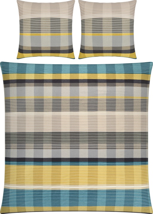 Actual product image Erwin Müller Mix & Match "Check" bed linen (Duvet cover, 200x220 cm + 80x80 cm)