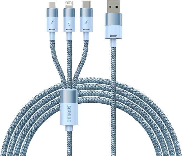 Baseus 3in1 USB cable StarSpeed Series, USB-C + Micro + Lightning 3,5A, 1.2m (Blue) (1.20 m, 5 W)