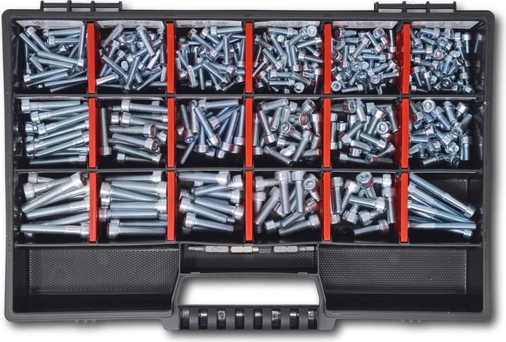 Actual product image Schraubenbox24 Cylinder head screws assortment M4-M5-M6 // 8mm-40mm 375 tlg screw box DIN912 (375 Screws per piece)