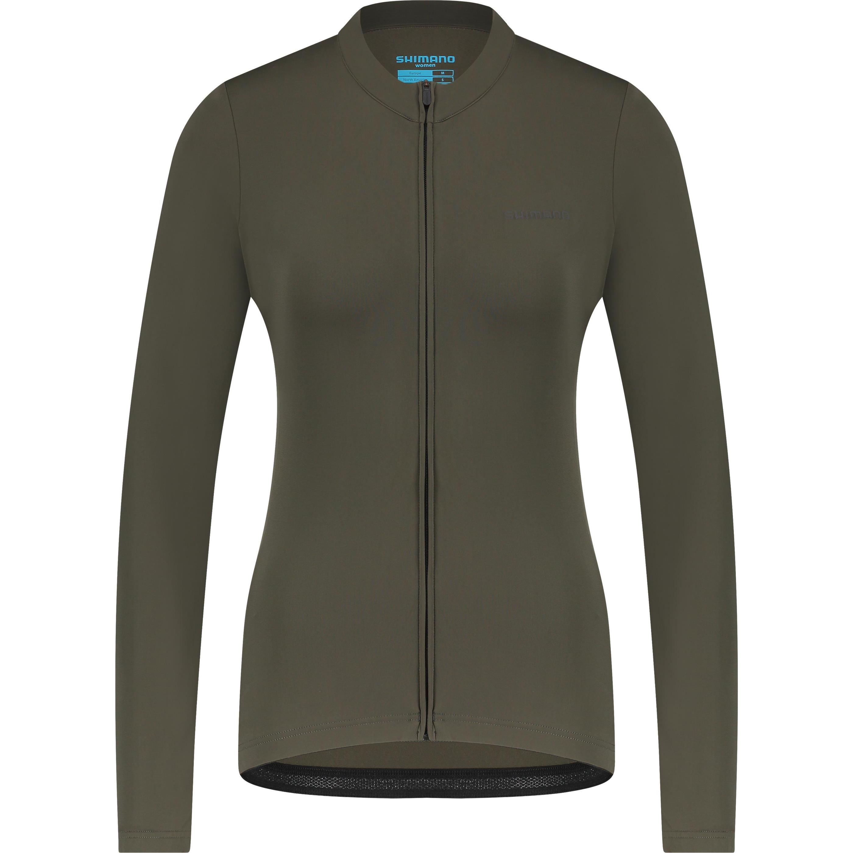 Shimano, Damen, Velotrikot, Women Kaede Thermal LS JRSY moss green (L), Grün, L