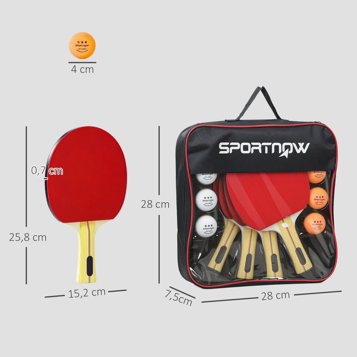 Image du produit SportNow Tischtennisschläger Sperrholz, Oxford-Gewebe Rot
