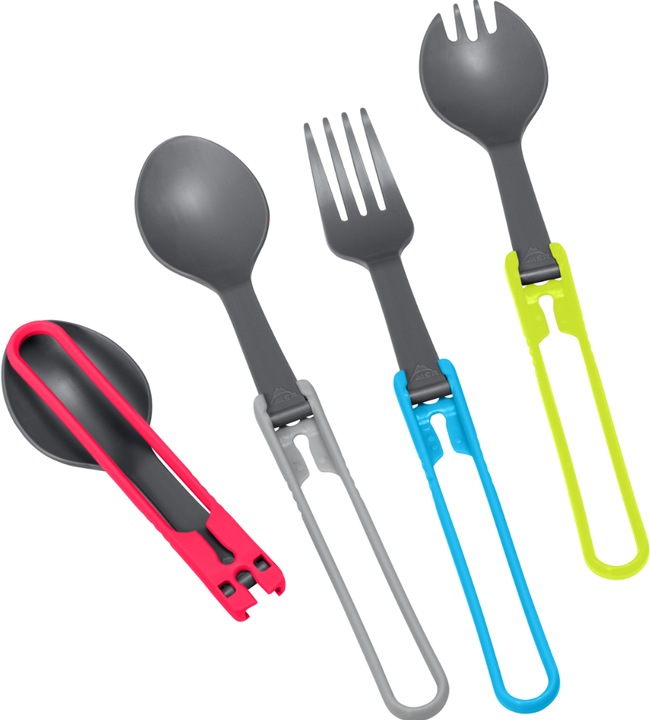 Actual product image Msr Folding Spork Kit, 4pc Red, Gray, Blue, Green