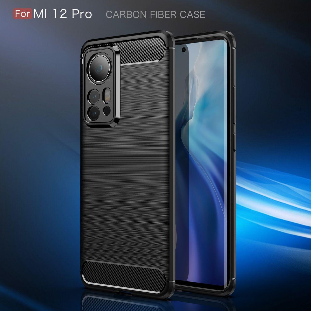 Thumbnail - König Design Hülle Handy Schutz für Xiaomi Mi 12 Pro Case Cover Tasche Etuis Bumper Carbon (Xiaomi 12 Pro), Smartphone H...