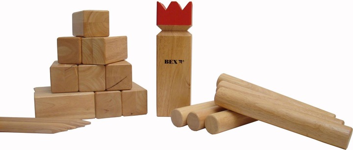 Bex Kubb Pro Rubberwood with Red King
