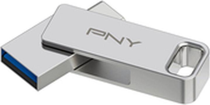 Produktbild PNY DUO LINK USB flash drive USB Type-A / USB Type-C 3.2 Gen 1 (3.1 Gen 1) Stainless steel (64 GB, USB-C)