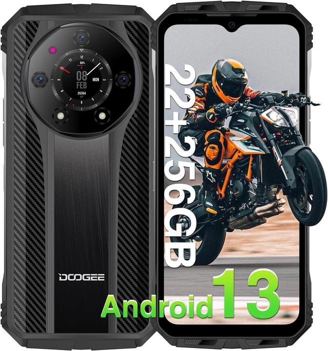 Immagine prodotto Doogee S110 -puhelin, 256/12 Gt, musta (256 GB, Nero, 6.50")