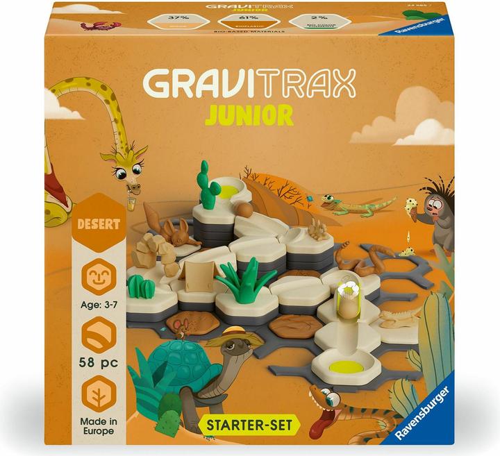 Ravensburger GraviTrax Junior Startset S Woestijn - Uitbreidbare knikkerbaan voor kinderen, knikkerbaan