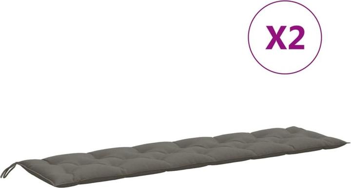 Actual product image VidaXL Garden bench cushions 2 pcs. fabric (200 x 50 x 7 cm)