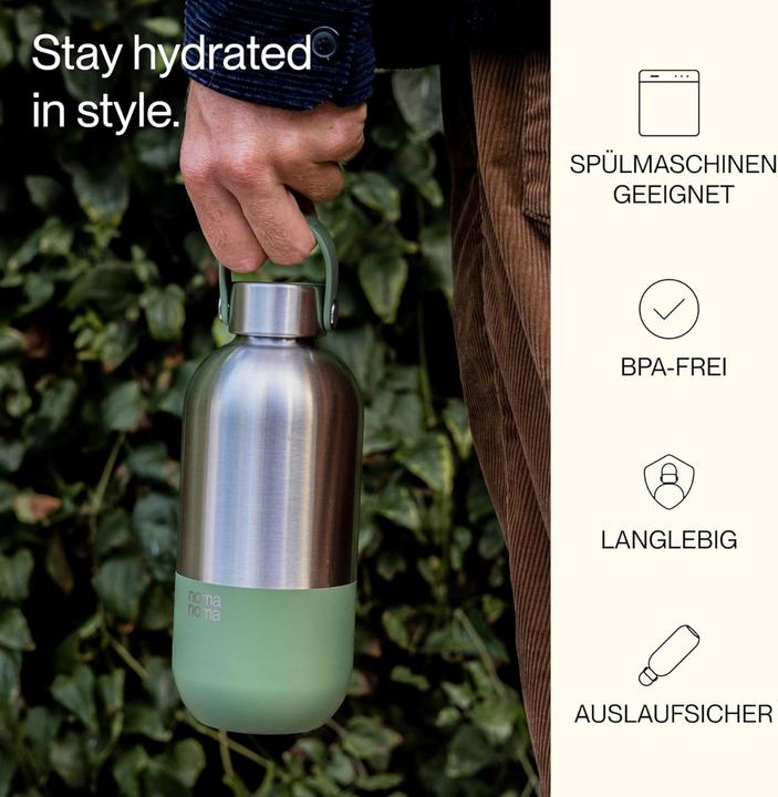 Actual product image noma noma Trinkflasche Edelstahl auslaufsicher 750ml Smoothie Green (0.75 l)
