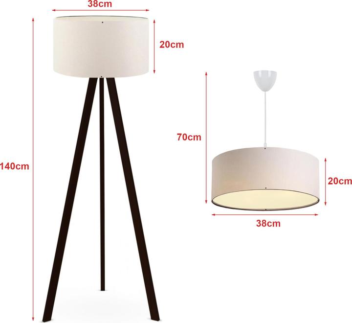 Image du produit Lux.Pro Set de lampes Scunthorpe 1 x E27 blanc crème (E27)