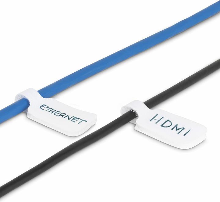 Produktbild StarTech com CABLE-TAG-HLWH, Kabelmarkierungen, Universal, Weiss (Klettkabelbinder, 90 mm, 100 Stk.)